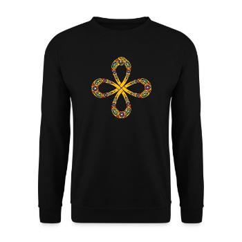Ouroboros Keltischer Knoten Infinity Design - Unisex Pullover - Schwarz - Vorne - Alina (178cm) & Michal (187cm)