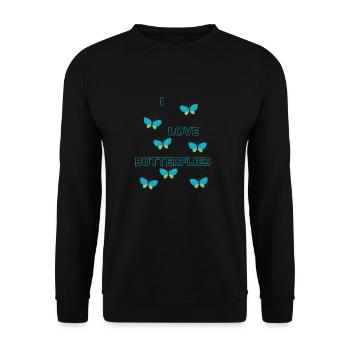 butterflies - Sweat-shirt Unisexe - noir - Devant - Alina (178cm) & Michal (187cm)