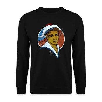 FRANÇOIS THE FRESHWATER SAILOR - Unisex Sweatshirt - black - Front - Alina (178cm) & Michal (187cm)