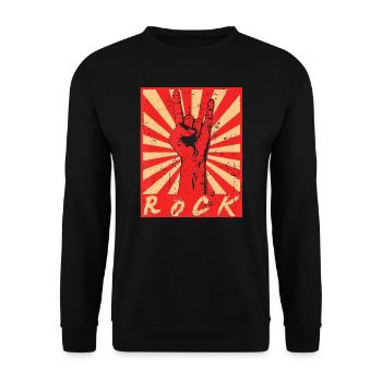 Rock & Roll - Rock! - Unisex Pullover - Schwarz - Vorne - Alina (178cm) & Michal (187cm)