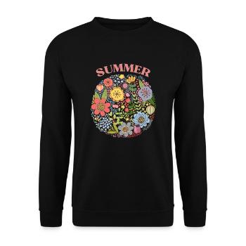 Blumensommer - Unisex Pullover - Schwarz - Vorne - Alina (178cm) & Michal (187cm)