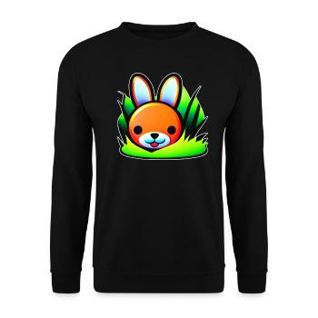 Lapin coloré mignon - Sweat-shirt Unisexe - noir - Devant - Alina (178cm) & Michal (187cm)