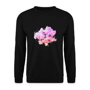 Everything is possible - Unisex Sweatshirt - black - Front - Alina (178cm) & Michal (187cm)