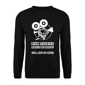 Les études cinématographiques me rendent heureux - Sweat-shirt Unisexe - noir - Devant - Alina (178cm) & Michal (187cm)