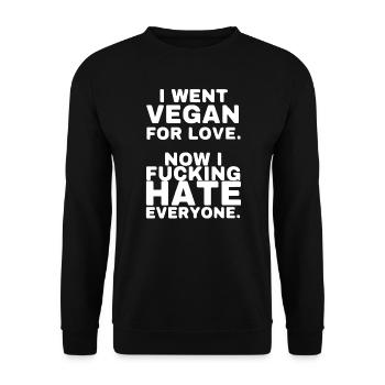 I Went Vegan For Love - Unisex Sweatshirt - black - Front - Alina (178cm) & Michal (187cm)