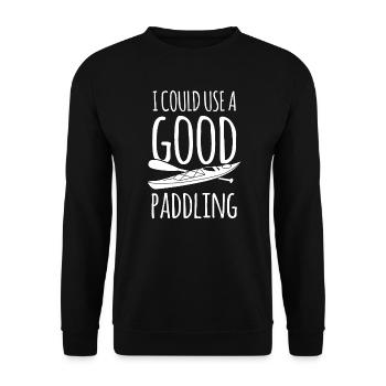 Kayak I Coul Use A Good Paddling - Unisex Sweatshirt - black - Front - Alina (178cm) & Michal (187cm)