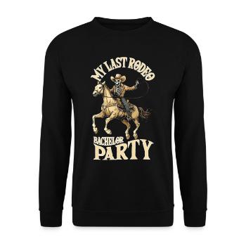 JGA My Last Rodeo - Bachelor Party JGA - Unisex Sweatshirt - black - Front - Alina (178cm) & Michal (187cm)