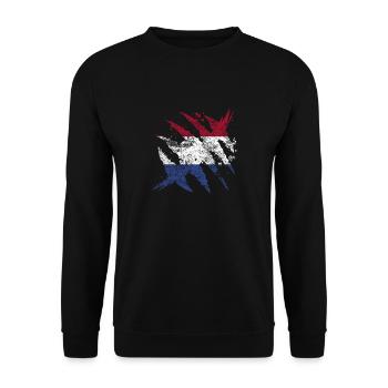 Pays-Bas drapeau cadeau drapeau néerlandais - Sweat-shirt Unisexe - noir - Devant - Alina (178cm) & Michal (187cm)