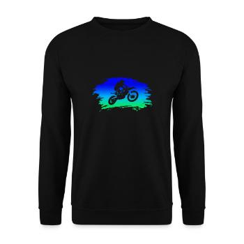 Motocross - Motorrad Enduro Dirtbike Geschenk - Unisex Pullover - Schwarz - Vorne - Alina (178cm) & Michal (187cm)