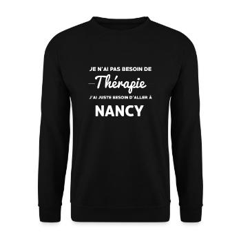 NANCY - Sweat-shirt Unisexe - noir - Devant - Alina (178cm) & Michal (187cm)