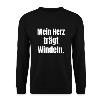 My heart wears diapers. - Unisex Sweatshirt - black - Front - Alina (178cm) & Michal (187cm)
