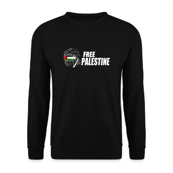 Free palestine - Unisex Pullover - Schwarz - Vorne - Alina (178cm) & Michal (187cm)