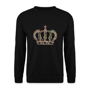 krone crown koenig king castle schloss tower burg1 - Unisex Pullover - Schwarz - Vorne - Alina (178cm) & Michal (187cm)