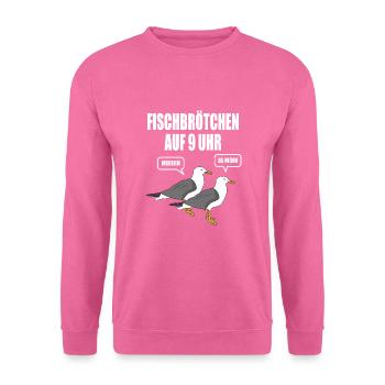 Möwe Fischbrötchen Moin Angeln Hamburg Nordsee See - Unisex Pullover - Pink - Vorne