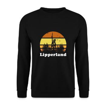 Lippe Lipperland Hermannsdenkmal Detmold Lemgo - Unisex Sweatshirt - black - Front - Alina (178cm) & Michal (187cm)