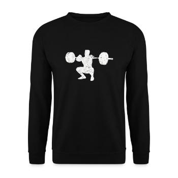 Front Squat Fitness Training Studio Gym Sport - Unisex Sweatshirt - black - Front - Alina (178cm) & Michal (187cm)