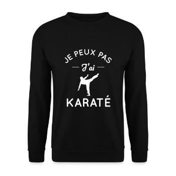 Je peux pas j'ai karaté - Sweat-shirt Unisexe - noir - Devant - Alina (178cm) & Michal (187cm)