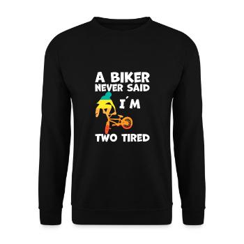 BMX Biker Racing Cascade - Sweat-shirt Unisexe - noir - Devant - Alina (178cm) & Michal (187cm)