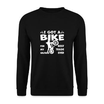 Les motards BMX qui aiment montrer leurs astuces - Sweat-shirt Unisexe - noir - Devant - Alina (178cm) & Michal (187cm)