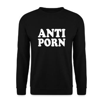 Anti porno - Unisex Pullover - Schwarz - Vorne - Alina (178cm) & Michal (187cm)