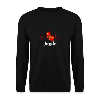 Lipperland Ostwestfalen Lippe Lügde - Unisex Pullover - Schwarz - Vorne - Alina (178cm) & Michal (187cm)