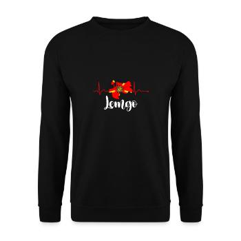 Lipperland Ostwestfalen Lippe Lemgo - Unisex Pullover - Schwarz - Vorne - Alina (178cm) & Michal (187cm)