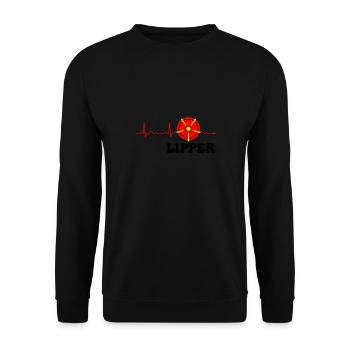 Lipper Lipperland Ostwestfalen Lippe - Unisex Pullover - Schwarz - Vorne - Alina (178cm) & Michal (187cm)
