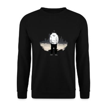 L’élégance de la culture de la rue, le design urbain cool - Sweat-shirt Unisexe - noir - Devant - Alina (178cm) & Michal (187cm)
