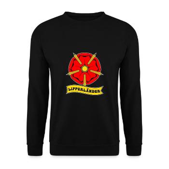 Lipperland Ostwestfalen Lippische Rose Lippe - Unisex Pullover - Schwarz - Vorne - Alina (178cm) & Michal (187cm)
