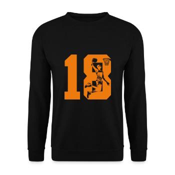 NUMÉRO 18 BASKETBALL 18E ANNIVERSAIRE - Sweat-shirt Unisexe - noir - Devant - Alina (178cm) & Michal (187cm)