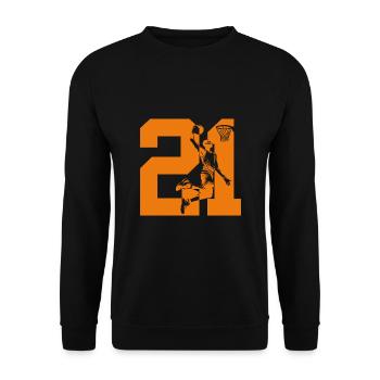 NUMÉRO 21 BASKETBALL 21E ANNIVERSAIRE - Sweat-shirt Unisexe - noir - Devant - Alina (178cm) & Michal (187cm)
