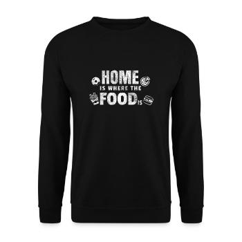 Home is where the food is gift food fast food - Unisex Sweatshirt - black - Front - Alina (178cm) & Michal (187cm)
