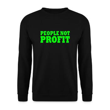 People not profit - Unisex Pullover - Schwarz - Vorne - Alina (178cm) & Michal (187cm)