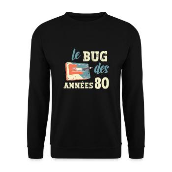 le bug des années 80 - Sweat-shirt Unisexe - noir - Devant - Alina (178cm) & Michal (187cm)