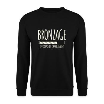 Tan Loading, Été, Vacances, Français - Sweat-shirt Unisexe - noir - Devant - Alina (178cm) & Michal (187cm)