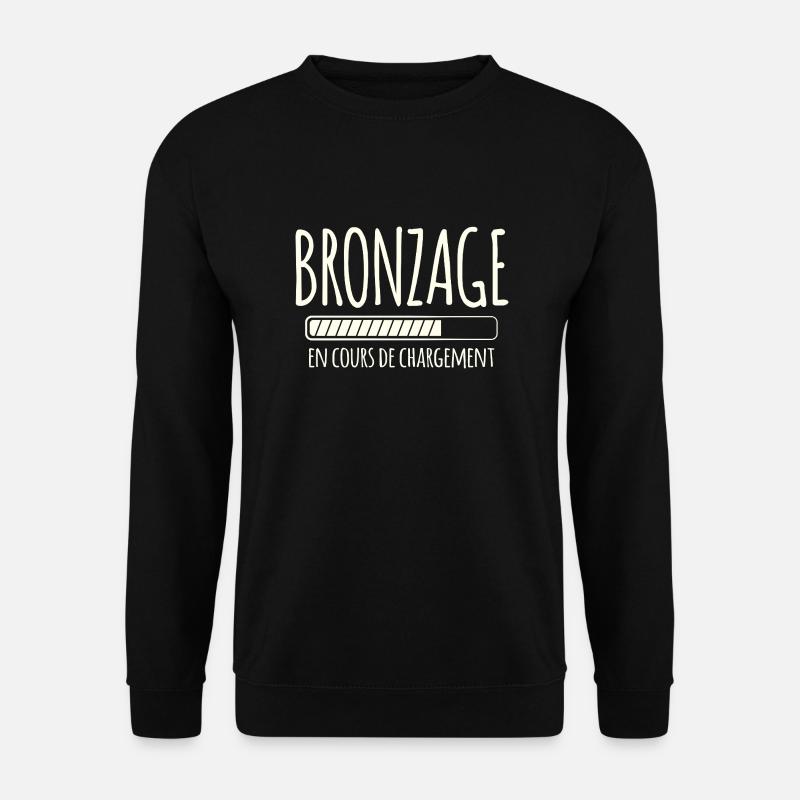 Tan Loading, Summer, Vacation, French - Unisex Sweatshirt - black