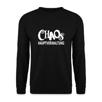 Chaos Hauptverwaltung lustiger Spruch Mütter Papa - Unisex Pullover - Schwarz - Vorne - Alina (178cm) & Michal (187cm)