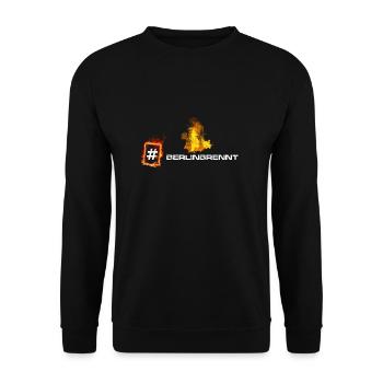 #berlinbrennt - Unisex Pullover - Schwarz - Vorne - Alina (178cm) & Michal (187cm)