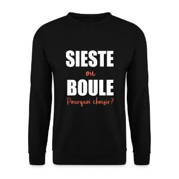 Humour Homme sieste et boule pétanque - Sweat-shirt Unisexe - noir - Devant - Alina (178cm) & Michal (187cm)