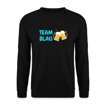 Team Blau - Unisex Pullover - Schwarz - Vorne - Alina (178cm) & Michal (187cm)