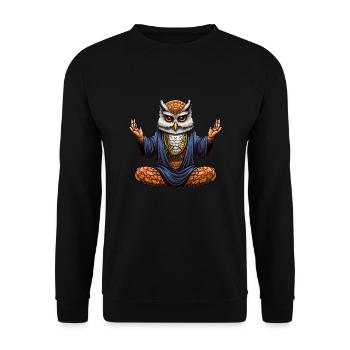 Hibou de yoga - Sweat-shirt Unisexe - noir - Devant - Alina (178cm) & Michal (187cm)