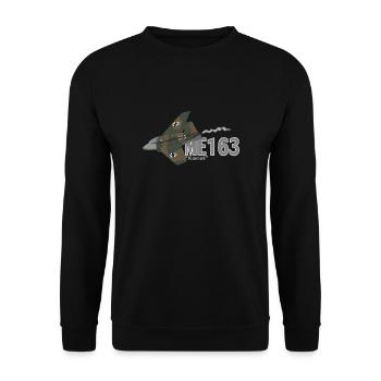 Me 163 Komet (Schreiben) - Unisex Pullover - Schwarz - Vorne - Alina (178cm) & Michal (187cm)