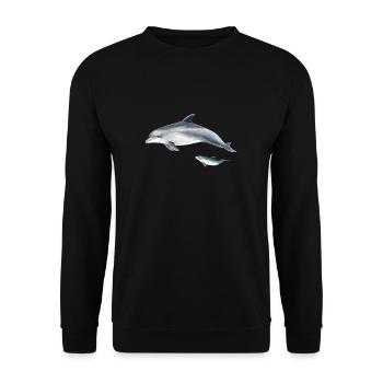 Großer Tümmler - Grand Dauphins - Tümmler - Unisex Pullover - Schwarz - Vorne - Alina (178cm) & Michal (187cm)
