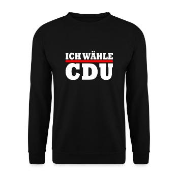 Ich wähle cdu - Unisex Pullover - Schwarz - Vorne - Alina (178cm) & Michal (187cm)
