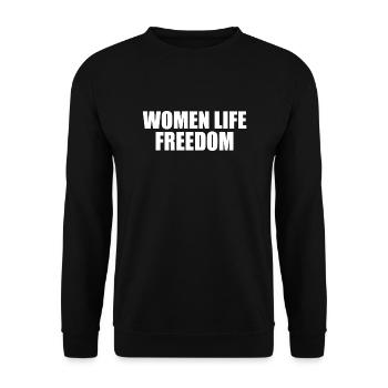 Women life freedom - Sweat-shirt Unisexe - noir - Devant - Alina (178cm) & Michal (187cm)