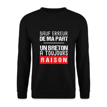 Cadeau humour breton drôle Bretagne - Sweat-shirt Unisexe - noir - Devant - Alina (178cm) & Michal (187cm)