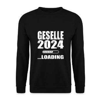 Geselle 2024 Loading Gesellenprüfung Bestanden - Unisex Pullover - Schwarz - Vorne - Alina (178cm) & Michal (187cm)
