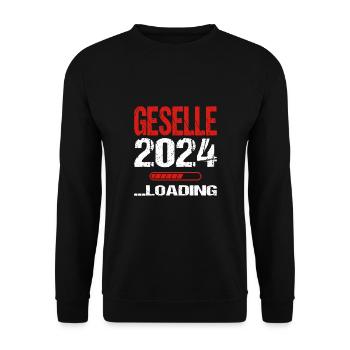 Geselle 2024 Loading Abschluss Bestanden - Unisex Pullover - Schwarz - Vorne - Alina (178cm) & Michal (187cm)