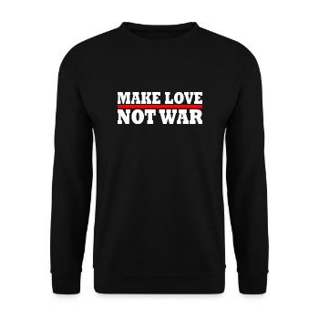 Make love not war - Unisex Sweatshirt - black - Front - Alina (178cm) & Michal (187cm)