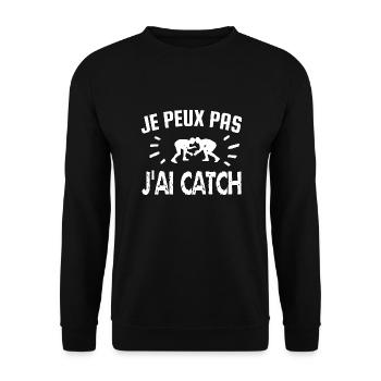 je peux pas j'ai catch - Sweat-shirt Unisexe - noir - Devant - Alina (178cm) & Michal (187cm)
